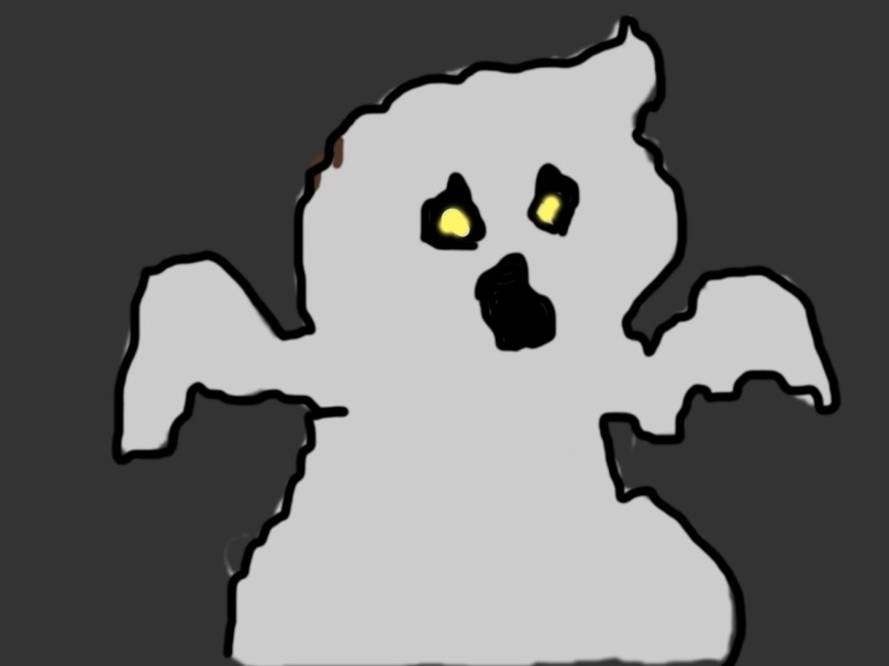 graphic of angry ghost
